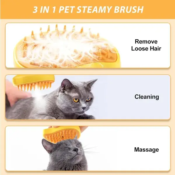 3-in-1 Steamy Pet Brush