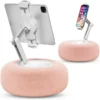 360° Adjustable Phone Holder with Detachable Bowl and Soft Plush Fabric