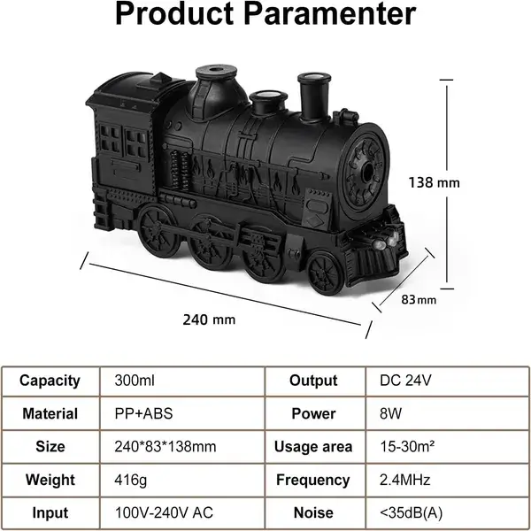 Essential Oil Diffuser 300ML Train